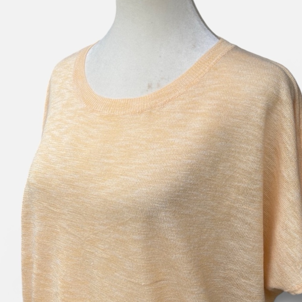 Ellen Tracy Round Neck Dolman Short Sleeve Blouse in Golden Peach Size Medium - Picture 5 of 8